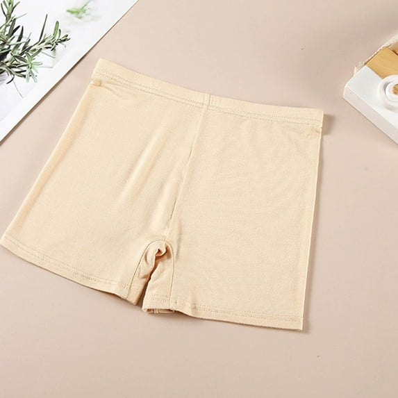 ATOGUTA Biker Shorts Girls Cartwheel Shorts Under Dress Dance Short Kids Biker Safety Shorts Beige, Size 3T-12