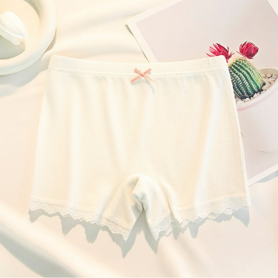 ATOGUTA Biker Shorts for Girls Girl Under Dress Shorts Cartwheel Shorts Kids Safety Shorts White, Size 1T-16