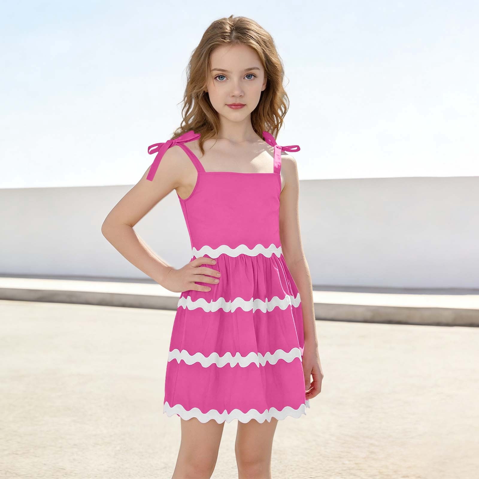 ATOGUTA Birthday Dresses for Girls Sleeveless Summer Dress Kids Casual ...