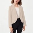 thumbnail image 1 of ATOGUTA Blazer for Girls Long Sleeve Shawl Collar Formal Open Front Jacket for Kids Beige, Kids Jackets 5T-14, 1 of 5