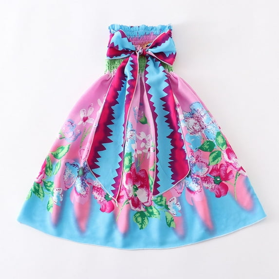 ATOGUTA Boho Flower Girl Dresses Sleeveless Casual Summer Outfit School Beach Holiday Clothes Coffee, Size 2T-15