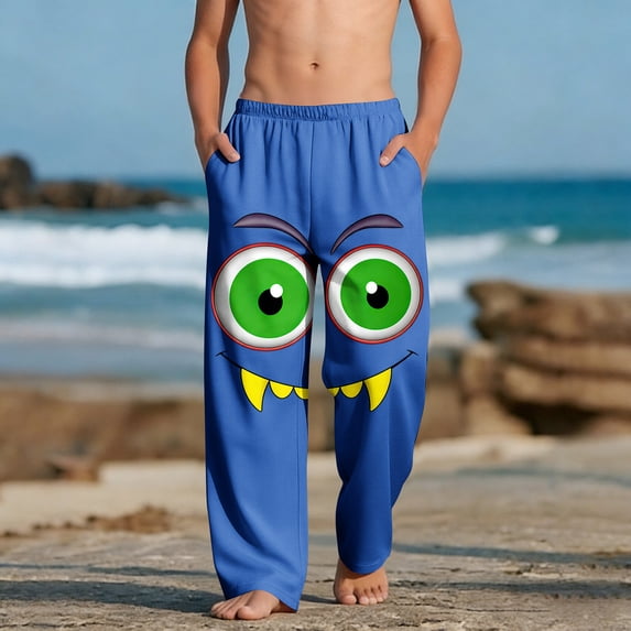 ATOGUTA Boy Lounge Sweat Pants Funny Graphic Sweatpants Athletic Sports Pants for Kids Size 4T-14, Blue