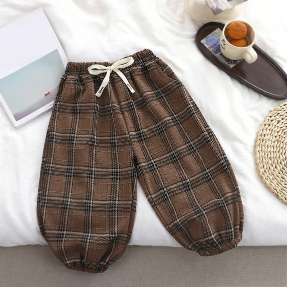 ATOGUTA Boy Pants Size 1T-14 Elastic Waist Athletic Joggers for Running Sports Outdoor School Uniform Khaki