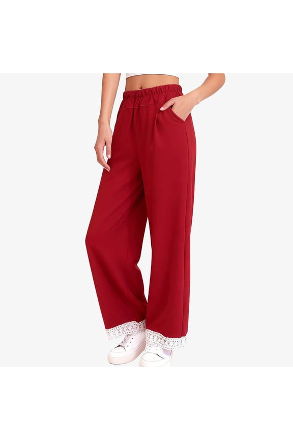 Boy School Pants Baggy Joggers Pants Kids Clothes with Pockets Size 1T-13, Red