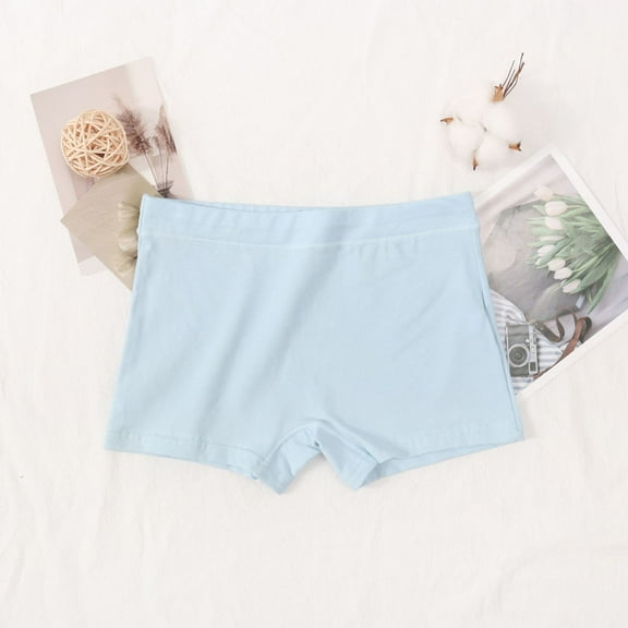 ATOGUTA Boy Short Underwear For Girls Size 6-13 Soft Breathable Panties Boy Shorts Seamless Underwear for Girls, Blue