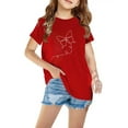 thumbnail image 1 of ATOGUTA Boy and Girls Shirts Short Sleeve Graphic Tees Casual Summer Tops Shirts Red, Sizes 3T-12, 1 of 4