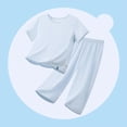 thumbnail image 1 of ATOGUTA Boy's Athletic Clothing Sets Short Sleeve Crew Neck T shirts and Pants Set Size 5T-16 Cute Casual Outfit Blue, 1 of 6