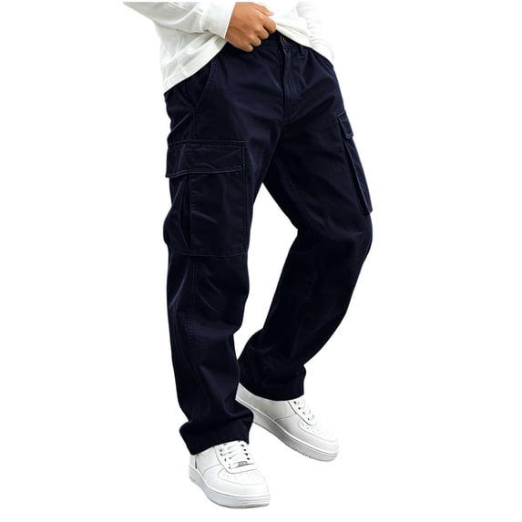 ATOGUTA Boy's Cargo Pants Elastic Waist Pull on School Uniform Kids Clothes Size 5T-15