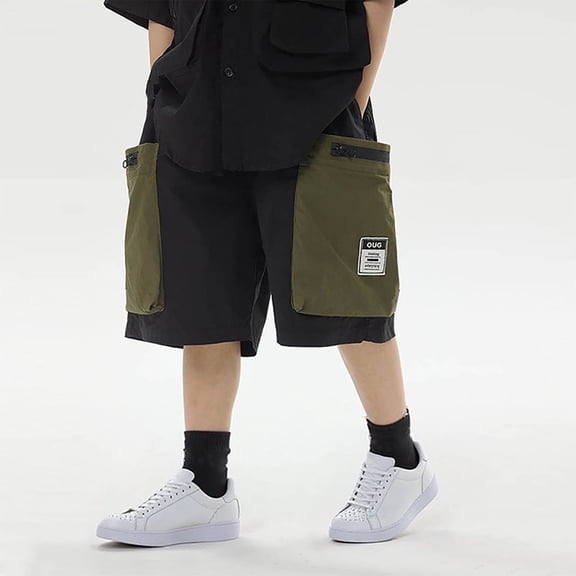ATOGUTA Boy's Cargo Shorts Kids Youth Athletic Short Boy Quick Dry Sport Clothes with Pockets Black, Size 3T-14