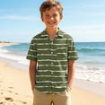 thumbnail image 1 of ATOGUTA Boy's Dress Shirts Kids Summer School Uniform Button Down Shirt Army Green, Size 3T-15, 1 of 7