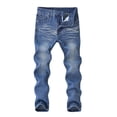 thumbnail image 1 of ATOGUTA Boy's Elastic Jeans Skinny Trendy Ripped Stretch Fashion Denim Pants Size 4T-14, Blue, 1 of 2