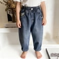 thumbnail image 1 of ATOGUTA Boy's Jeans Wide Leg Demin Pants Casual Baggy Long Pants with Pockets Size 2T-12, Blue, 1 of 5