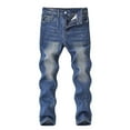 thumbnail image 1 of ATOGUTA Boy's Ripped Denim Pants Skinny Jeans Distressed Elastic Waist Denim Pants Size 4T-14, Blue, 1 of 2