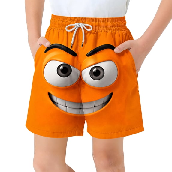 ATOGUTA Boy's Swimming Shorts Quick Dry Boys Swim Trunks Bathing Suit Kids Swimwear with Pockets Size 6-15, Orange