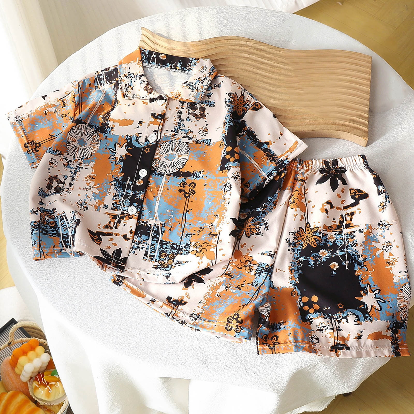 ATOGUTA Boys 2 Piece Outfits Printed T-Shirt Shorts Kids Casual ...
