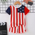 thumbnail image 1 of ATOGUTA Boys 4Th Of July Outfits Summer Short Sleeve T-Shirt and Shorts Kids 4th of July Outfit Set Red, Size 4-8 Years, 1 of 6