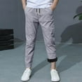 thumbnail image 1 of ATOGUTA Boys Active Pants Elastic Waist Casual Jogging Trousers Bottom for Kids Size 4T-12, Gray, 1 of 6