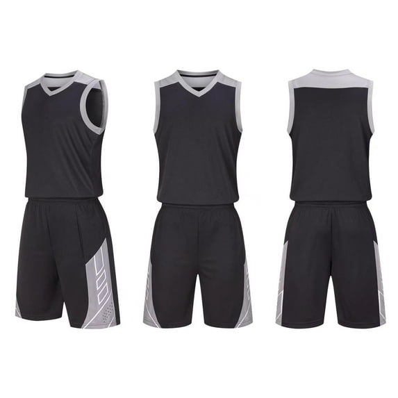 ATOGUTA Boys' Active Shorts Set Size 4-14 Years Basketball Performance Set Youth Lightweight Basketball Tank Top and Track Shorts Black