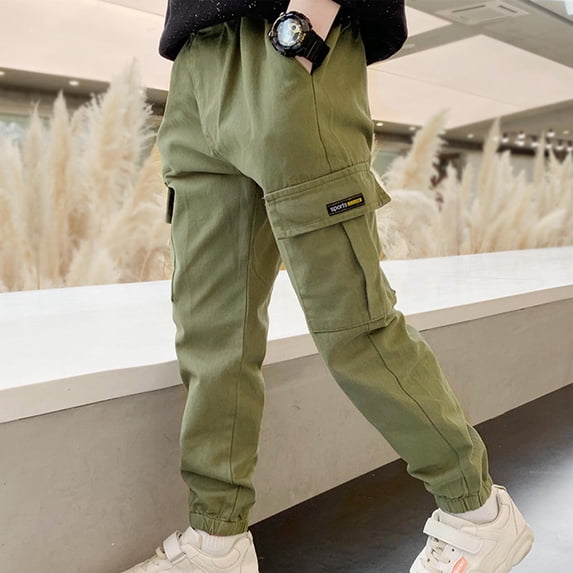 ATOGUTA Boys Athletic Pants Kids Elastic Waist Casual Athletic Jogger Sweatpants Baggy Pants, Size 8-14