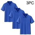 thumbnail image 1 of ATOGUTA Boys Athletic Shirts 3 Pack Kids Athletic Short Sleeve Golf School Uniform Collared Shirt Blue, Size 3T-17, 1 of 7