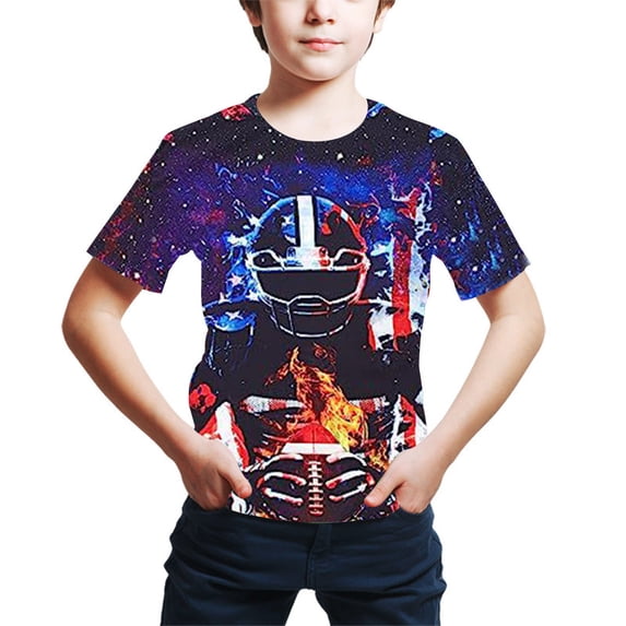 ATOGUTA Boys Athletic Shirts Graphic T Shirt Novelty Kid's Shirts Casual Crewneck Short Sleeve Tops Tees Multicolor, Sizes 4T-16