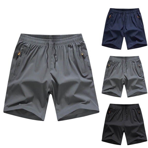 ATOGUTA Boys Athletic Shorts Kids Swimwear Bathing Suits Quick Dry Beach Board Shorts Size 7-15, Gray