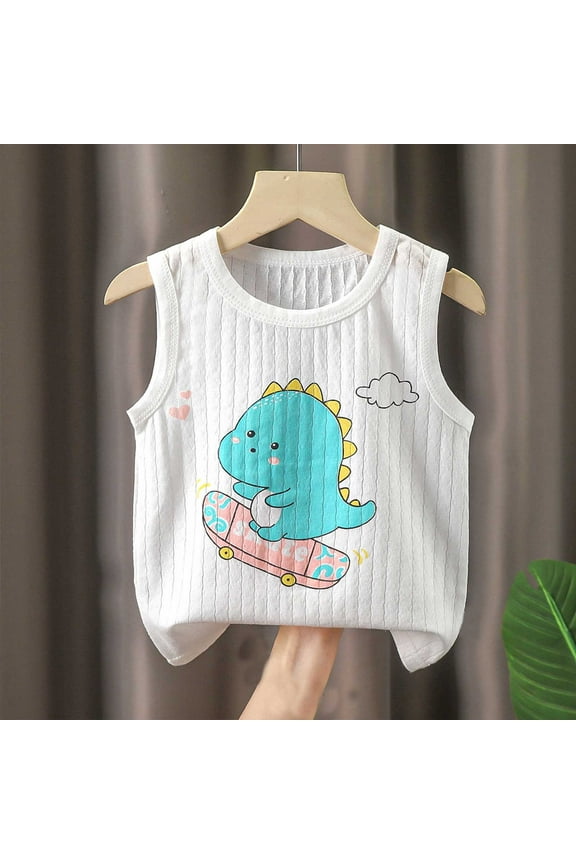 Boys Athletic Tank Tops Sky Blue Crew Neck Undershirt Everyday Wear Tees Size 0-6