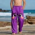 thumbnail image 1 of ATOGUTA Boys Baggy Pants Funny Graphic Sweatpants Athletic Sports Pants for Kids Size 4T-14, Purple, 1 of 5
