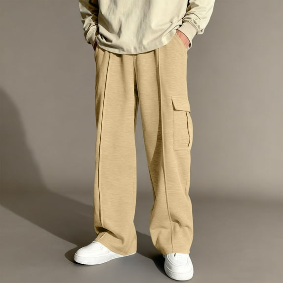 ATOGUTA Boys Baseball Pants Kids Active Lightweight Sweatpants Casual Jogger Pants with Pockets Size 5T-15, Khaki