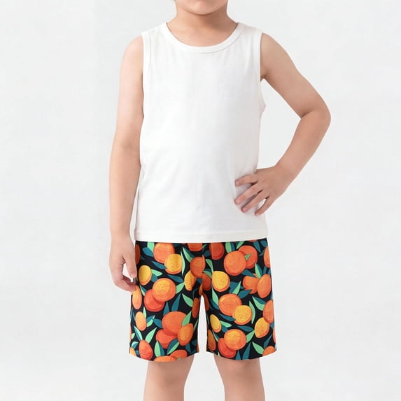 ATOGUTA Boys Board Shorts Swimwear Size 1T-15 Kids Summer Quick Dry Bathing Suit Beach Shorts Orange