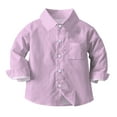 thumbnail image 1 of ATOGUTA Boys Button Down Plaid Shirts Tops Baby Long Sleeve Shirts Casual Uniform Outfits Pink, Size 6M-8, 1 of 5