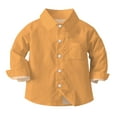 thumbnail image 1 of ATOGUTA Boys Button Down Plaid Shirts Tops Baby Long Sleeve Shirts Casual Uniform Outfits Yellow, Size 6M-8, 1 of 5