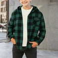 thumbnail image 1 of ATOGUTA Boys Button Down Shirt Unisex Kids Long Sleeve Button Down Plaid Shirts Size 4T-15, Green, 1 of 5