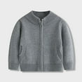 thumbnail image 1 of ATOGUTA Boys Cardigan Sweaters Child's Warm Button Windbreaker Outerwear Knit Lightweight School Clothes Gray, Size 3T-8, 1 of 5
