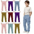 thumbnail image 1 of ATOGUTA Boys Cargo Pants with Pockets Elastic Waist School Casual Joggers Trousers Size 4T-13, Blue, 1 of 6