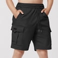 thumbnail image 1 of ATOGUTA Boys Cargo Shorts High Waist Elastic Active Performance Running Basketball Shorts with Pockets Black, Size 5T-15, 1 of 6