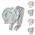 thumbnail image 1 of ATOGUTA Boys Clothes 2-Piece Fleece PJs Set Soft Cozy Long Sleeve Top and Pants Sleepwear Size 1T-16, Sky Blue, 1 of 6