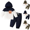 thumbnail image 1 of ATOGUTA Boys' Clothing Sets Ribbed Long Sleeve Hooded Sweatshirt Drawstring Jogger Pants 2 Piece Casual Tracksuit, 1 of 4