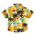 thumbnail image 1 of ATOGUTA Boys Dress Shirts Short Sleeve Button Down Shirt Summer Beach Shirts for Kids Yellow, Sizes 2T-12, 1 of 4