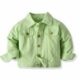 thumbnail image 1 of ATOGUTA Boys Fall Winter Jacket Denim Jacket Children Button Down Top Coat Kids Outerwear Green, Size 6M-7, 1 of 6