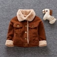 thumbnail image 1 of ATOGUTA Boys Fleece Jacket Winter Coat Sherpa Fleece Jacket Thick Warm Outerwear Clothes Brown, Size 6M-3T, 1 of 2