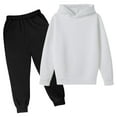 thumbnail image 1 of ATOGUTA Boys Girls 2 Piece Outfits Sweatshirt Joggers Sweatsuit Winter Playwear Outfits Clothing Sets White, Size 3T-10, 1 of 2