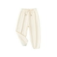 thumbnail image 1 of ATOGUTA Boys Girls Athletic Joggers Elastic Waist Baggy Joggers Fall School Uniform Hiking Pants Beige, Size 3T-9, 1 of 2