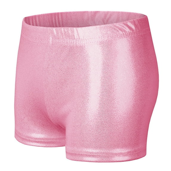 ATOGUTA Boys Girls Board Shorts Dance Short for Gymnastics Athletic Shorts Sparkle Glitter Tumbling Bottoms Pink, Size 3T-9