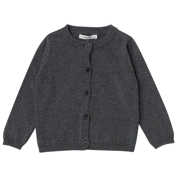 ATOGUTA Boys Girls Cardigan Sweater Long Sleeve V Neck Button Down Cute Knit Cardigan for Girls Dark Gray Size 12M-6