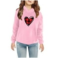 thumbnail image 1 of ATOGUTA Boys Girls Casual Long Sleeve Hoodies Cute Oversized Fleece Pocket Sweatshirt Tops Pink, Size 2T-7, 1 of 5