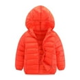 thumbnail image 1 of ATOGUTA Boys Girls Coat Lightweight Hooded Puffer Jacket Kids Winter Coat Warm Comfy Outerwear Orange, Size 3T-16, 1 of 3