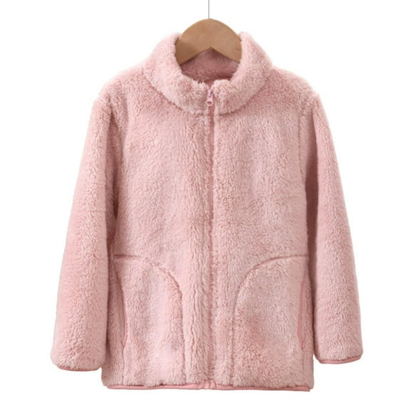 ATOGUTA Boys Girls Fleece Jacket Fleece Coats Long Sleeve Full Zip Kids Jacket Pink, Size 3T-16