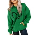thumbnail image 1 of ATOGUTA Boys Girls Hoodies Unisex Valentine's Day Shirts Funny Love Heart Kids Pollover Tops Green, Size 3T-14, 1 of 4