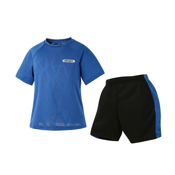 ATOGUTA Boys Girls Outfits 4T-13 2 Piece Athletic Crewneck T-Shirt and Shorts Outfit for Boys Blue